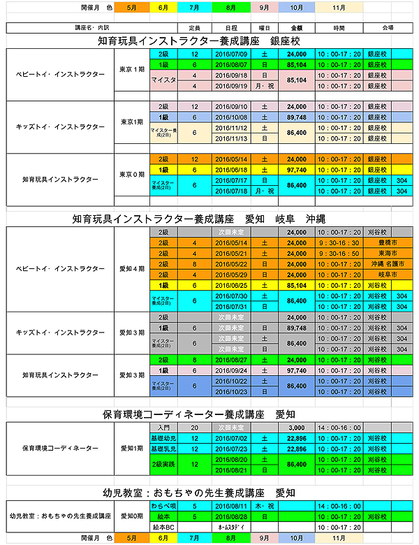 160510_講座開催日程_JATE_日本知育玩具協会