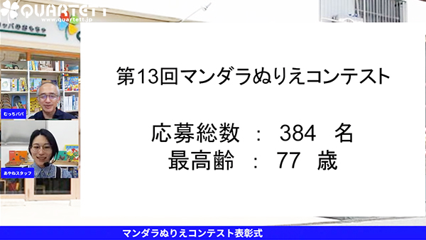 マンダラぬりえコンテスト表彰式